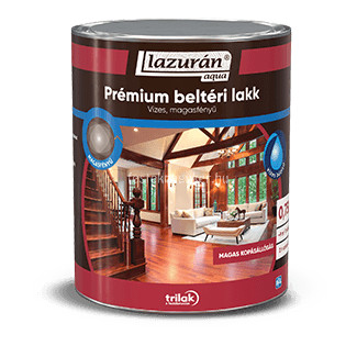 Lazurán aqua (vizes) magasfényű prémium lakk beltérre 0,75 l