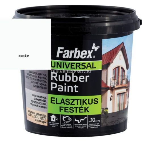 Farbex Rubber Paint rugalmas/lábazat festék fehér 3,5kg