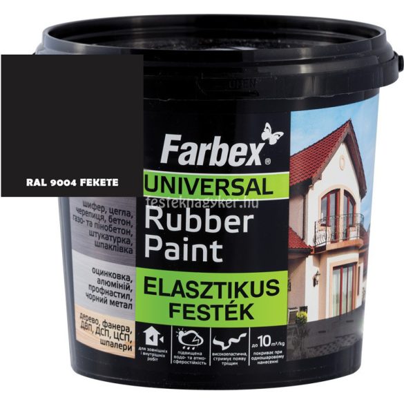 Farbex Rubber Paint rugalmas/lábazat festék fekete 3,5kg