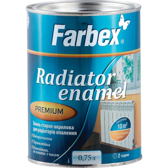 Farbex aqua radiátorzománc fehér 0,75l
