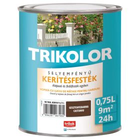 Kerítésfesték Trikolor selyemfényű gesztenyebarna 0,75l
