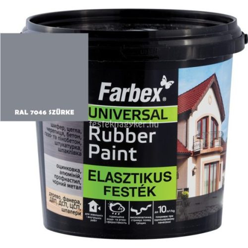 Farbex Rubber Paint rugalmas/lábazat festék szürke 1,2kg