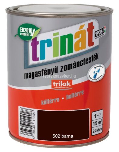 Trinát magasfényű zománcfesték 502 barna 1L   