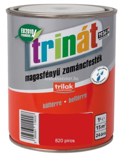 Trinát magasfényű zománcfesték 820 piros 5L   