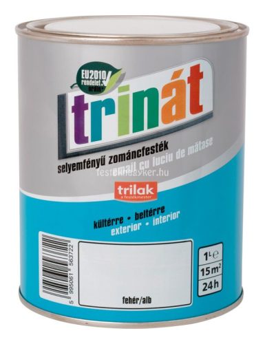 Trinát selyemfényű zománcfesték 100 fehér 5 L