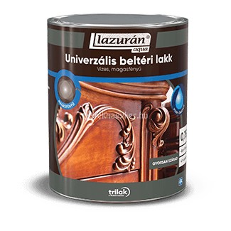 Lazurán aqua (vizes) magasfényű univerzális beltéri  lakk 0,75l 