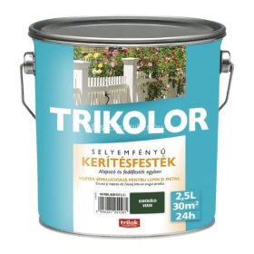 Kerítésfesték Trikolor selyemfényű babérzöld 2,5l
