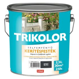 Kerítésfesték Trikolor selyemfényű antracit 2,5l