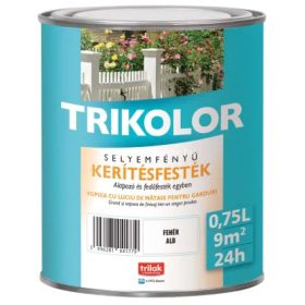 Kerítésfesték Trikolor selyemfényű fehér 0,75l