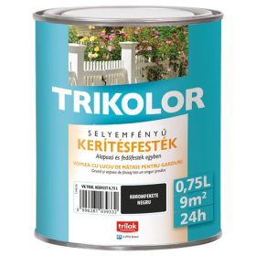 Kerítésfesték Trikolor selyemfényű koromfekete 0,75l