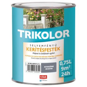Kerítésfesték Trikolor selyemfényű betonszürke 0,75l